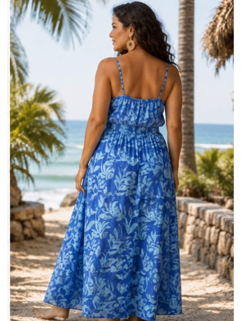 New Lane Bryant Blue Floral Maxi Bohemian Dress Size 14/16 - Picture 3 of 8